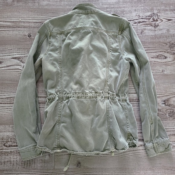 Lucky Brand Light Green Sturdy  Military Jacket Cargo Cinched XS S 36" 25" - Picture 8 of 9